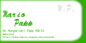 mario papp business card